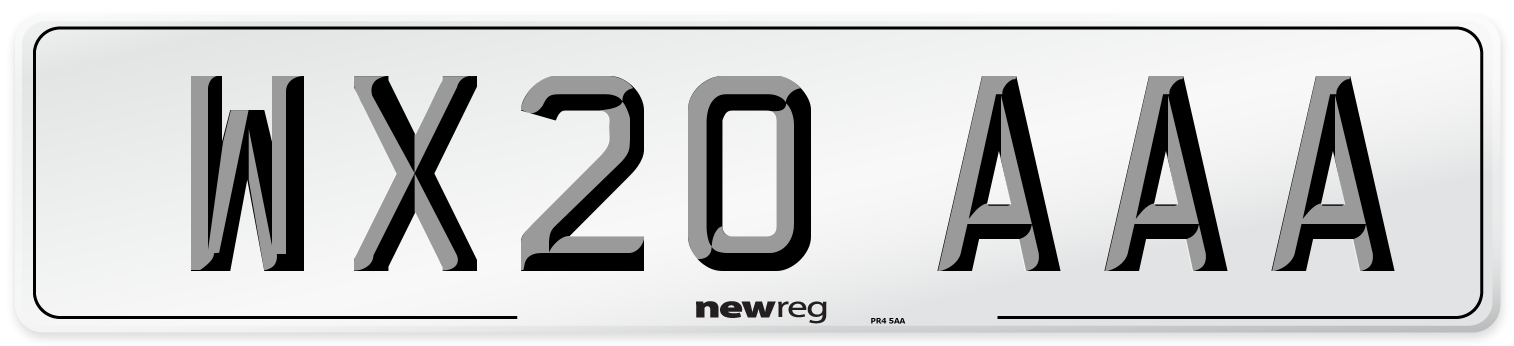 WX20 AAA Number Plate from New Reg